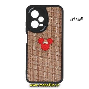 قاب گوشی Redmi Note 12 Pro 5G شیائومی طرح ژله ای پارچه ای عروسکی مینی موس Minnie Mouse قهوه ای کد 10
