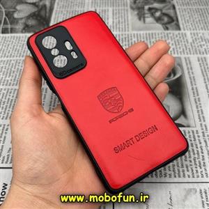 قاب گوشی Mi 11T - Mi 11T Pro شیائومی طرح ژله ای چرمی ساده SMART DESIGN قرمز کد 320