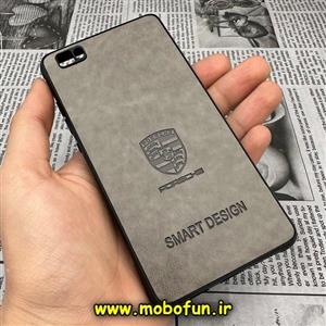 قاب گوشی Huawei P8 Lite 2016 هوآوی طرح ژله ای چرمی ساده SMART DESIGN خاکستری کد 37
