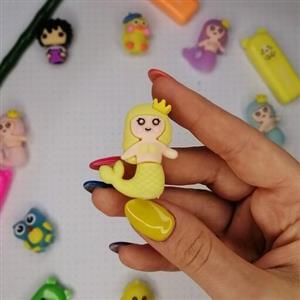سر مدادی  پری دریایی زرد سرمدادی سیلیکونی فانتزی