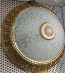 چراغ سقفی شیشه ای آیسان طرح سلطنتی سنسوردار طلایی