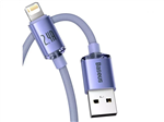 کابل شارژ USB به Lightning بیسوس Baseus crystal shine series fast charging data cable USB Type A to Lightning 2/4A 1/2m purple
