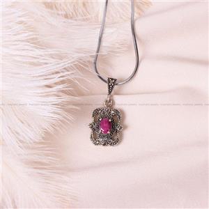 گردنبند یاقوت سرخ زنانه کد 8191
