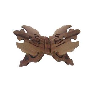 رحل قرآن چوبی 40سانتی  دست ساز کنگره دار  قلبی بسیار نفیس برای صنایع دستی