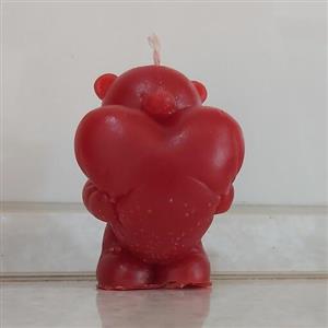 شمع تدی قلب به دست رنگی دست ساز موم عسل ستاره کندل