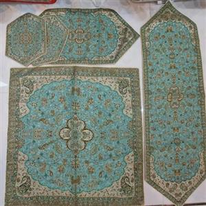 رومیزی 5 تیکه ترمه طرح ابریشم
