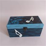 جعبه چوبی نقاشی طرح ملودی مناسب دمنوش  زیورآلات انواع وسایل و هدیه ضدآب و ضدخش