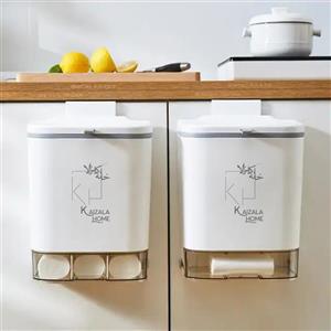 سطل زباله کابینتی و دیواری باکس دار 9 لیتر سفید SQ8205