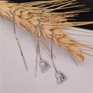 گوشواره نقره بخیه با روکش طلا طرح قلب