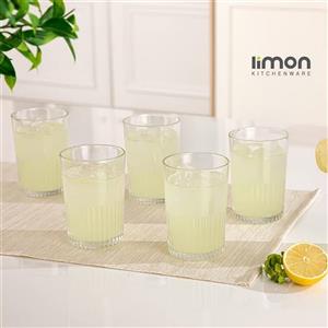 لیوان لیمون مدل شیاردار کد H11 مجموعه 6 عددی