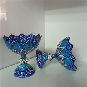 قندان  میناکاری یا کاسه پایه دار  سایز 14 