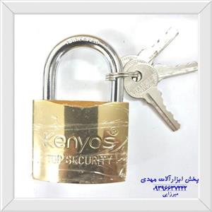 قفل آویز طلایی سایز 50 برند kenyos کلید ساده (3 کلیده) 