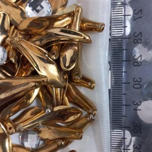 گل کریستال گل تزئینی گل مصنوعی گلبرگ داوودی طلایی براق بسته 20 عددی