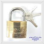 قفل آویز طلایی سایز 38برند kenyos کلید ساده (3 کلیده)