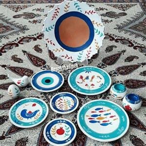 ست هفت سین فیروزه ای طرح دار
