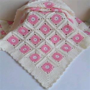 پتوی دست بافت نوزاد مدل چهل تکه به ابعاد 80 در 80 ،بسیار نرم و لطیف ،متناسب با سلیقه مشتری های عزیز