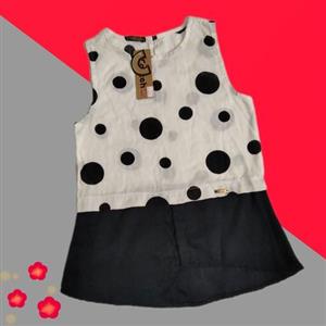 سارافون دخترانه نخی استین حلقه ای  بسیار خنک و سبک تابستانه