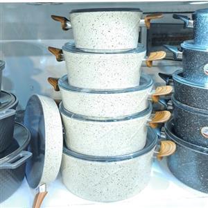 سرویس 11 پارچه چدن پاور گرانیتی رنگ کرم برند پی ام تی