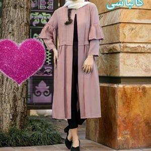 مانتو ابروبادی خنک جلو باز . مانتو بلند آزیتا جنس ژاکارد ابروبادی مانتو بلند ابروبادی زنانه با 