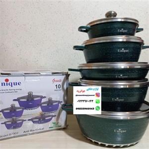 سرویس قابلمه یونیک 10پارچه کف رینگی گرانیت اورجینال حکاکی شده