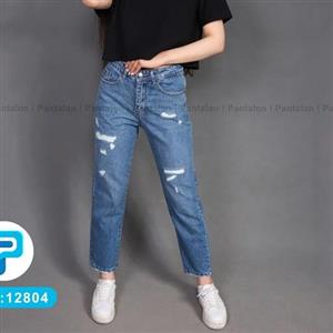 شلوار جین مام استایل زنانه رنگ آبی کلاسیک