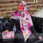 ست کیف مخمل و روسری نخی برند مونتلا طرح جذاب بهاره -  black collection