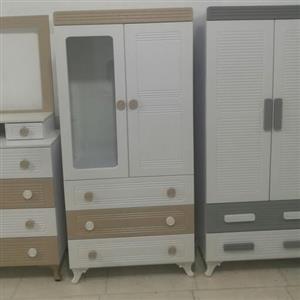 کمد بچه سفید کتان طوسی