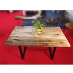 سفارش ساخت میز نهارخوری چوب گردو پایه پروفیل فولادی رنگ کوره ای ارسال با چاپار و به صورت  پسکرایه