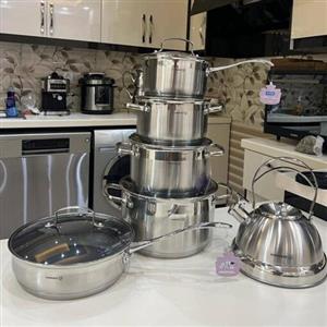 سرویس قابلمه استیل کورکماز ترکیه 12پارچه کتری دار
