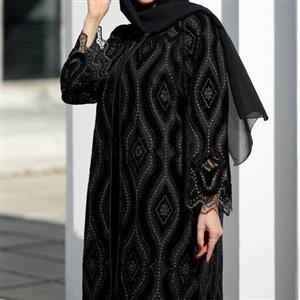 مانتو مجلسی لاکچری زنانه مزونی دانتل و پولک آستر دار