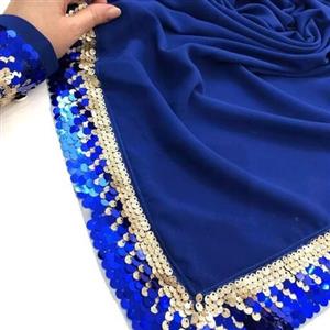 ست روسری و ساق دست آبی خوشرنگ