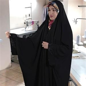 چادر عبا یاسمین گلدوزی شده ندا ابریشمی اصل
