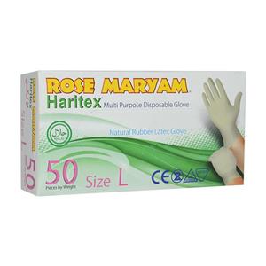 دستکش لاتکس 100 عددی رز مریم M