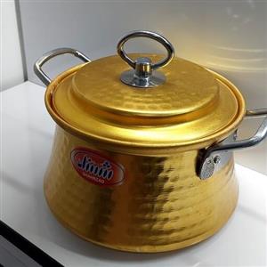 قابلمه روی چکشی رنگ طلایی مدل دیگچه