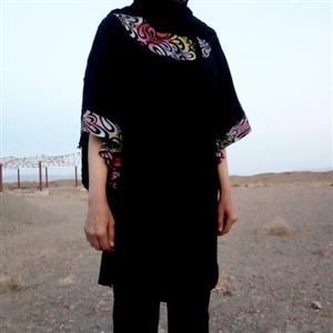 تونیک مانتو خفاشی مشکی نخ پنبه قواره بزرگ فری سایز 40 تا 48