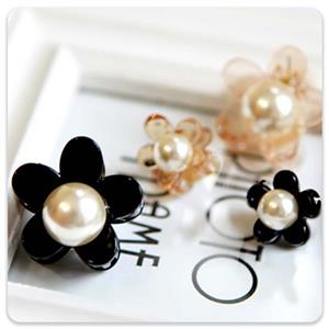 گل کوچک کلیپس مشکی تزئینی 1 عددی