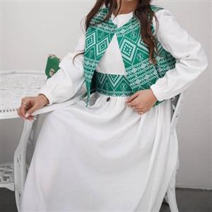 ست لباس مجلسی نیکا زنانه دخترانه عقدسارافون دو تیکه سارافون بلور دامن 