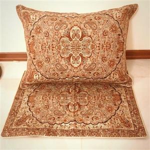 روبالشی ترمه یزد رنگ طوسی( یک جفت)