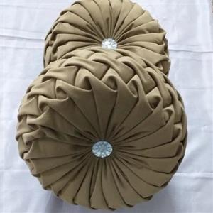 کوسن گرد گریت رنگ قهوه ای تک عددی