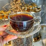 چای خوری منجوق قلبیبرند kardelen ترکیه کیفیت عالی ، بلور سبک چای خوری دستی 1250