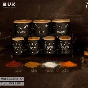 پاسماوری 7 پارچه بی وی کی ماربل در چوبی مشکی نقره ای مدل 865581