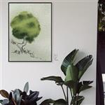 تابلو نقاشی دکوراتیو دیجیتالی درخت سبز سایز A5 مقوای فابریانو