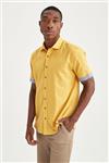 پیراهن آستین کوتاه مردانه زرد دفکتو