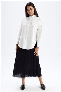 دامن بلند زنانه سرمه‌ای دیفکتو