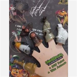 عروسک طرح انگشتی مدل دایناسور مجموعه 5 عددی