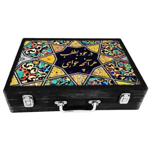 جعبه هدیه مدل چمدان طرح کاشی کد WSL575