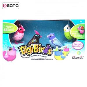 عروسک پرنده آواز خوان مدل 9445 DigiBirds بسته 4 عددی