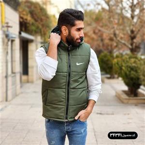 کاپشن مردانه پافر اسپرت Nike جنس مموری لایه داخلی پلی استر جنس وسط پشم شیشه