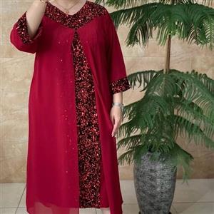 لباس مجلسی سایز بزرگ پولک مخمل وحریر قنج