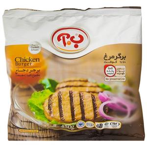 برگر مرغ 70% گوشت 8 عددی ب.آ – 450 گرم 